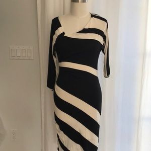 BORDEAUX SEXY B&W LONG DRESS - LG